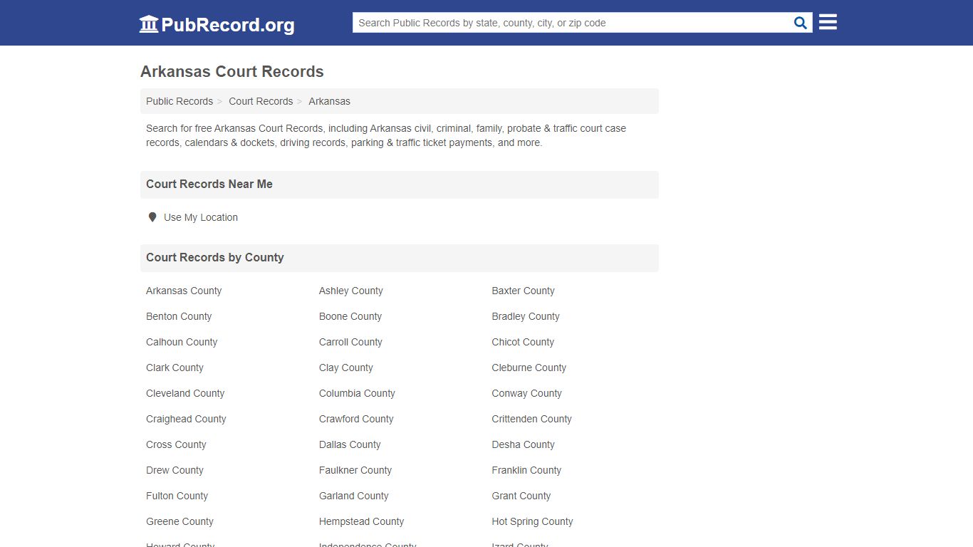 Free Arkansas Court Records - PubRecord.org
